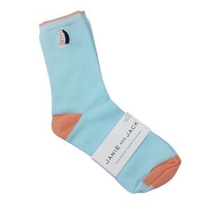 Janie And Jack Size 6-8 Socks Sail Boat Blue Shoe Size 12-2 NWT